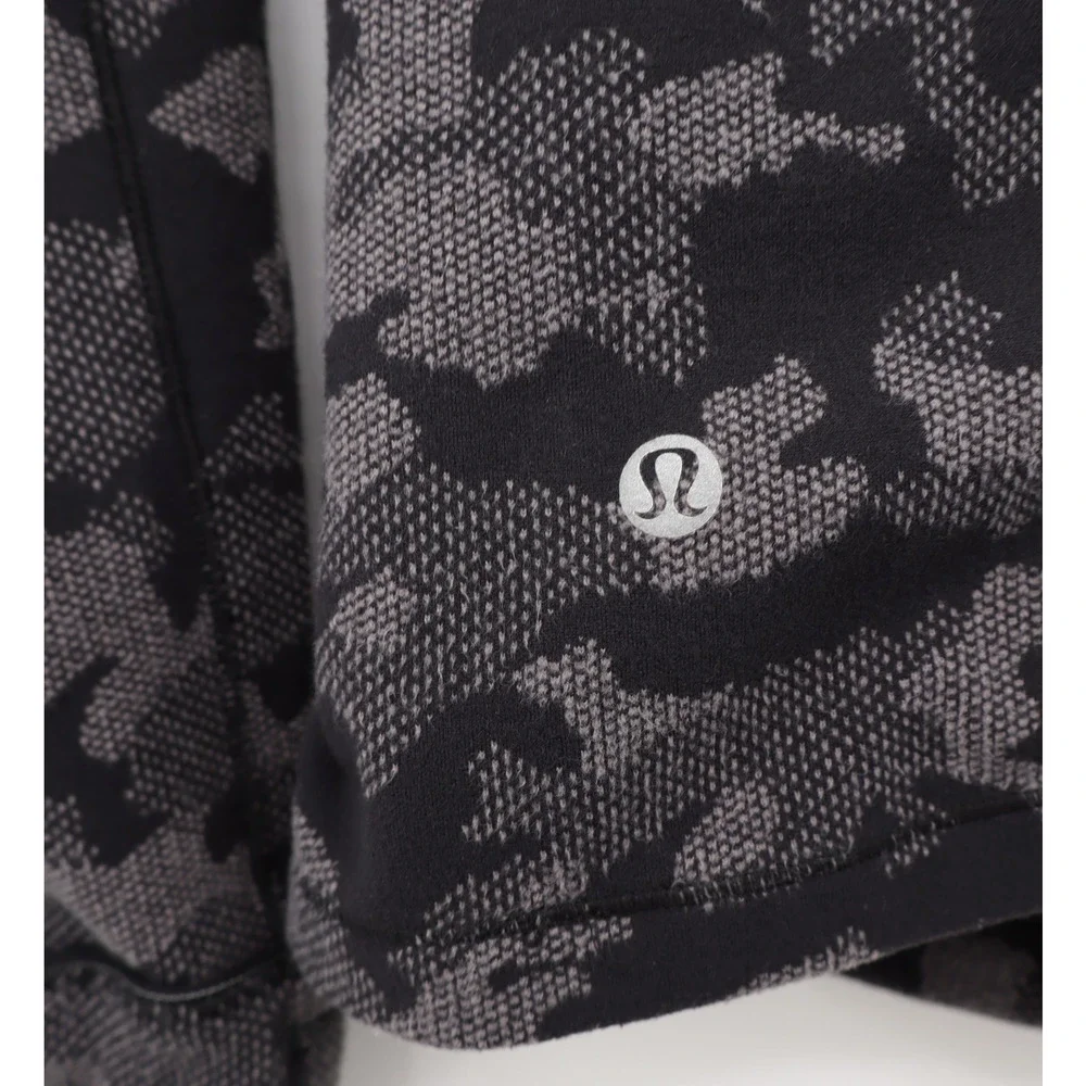 Lululemon Run Briskly 1/2 Zip Heritage 12 Camo Jacquard Black Lunar Rock